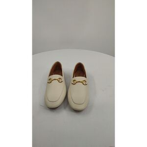 Quince Ivory Leather Loafers with Gold Horsebit